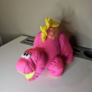 Vtg '92 Puffalump Bruce The Roaring Brontosaurus pink dinosaur